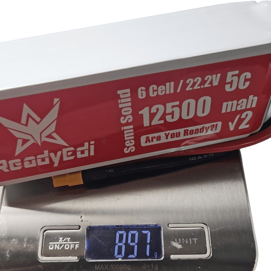 ReadyEdi 12500mAh 22.2V 5C 6S1P 350Wh/kg UAV High Density Solid-State Lithium-ion Battery Pack With XT90 Plug