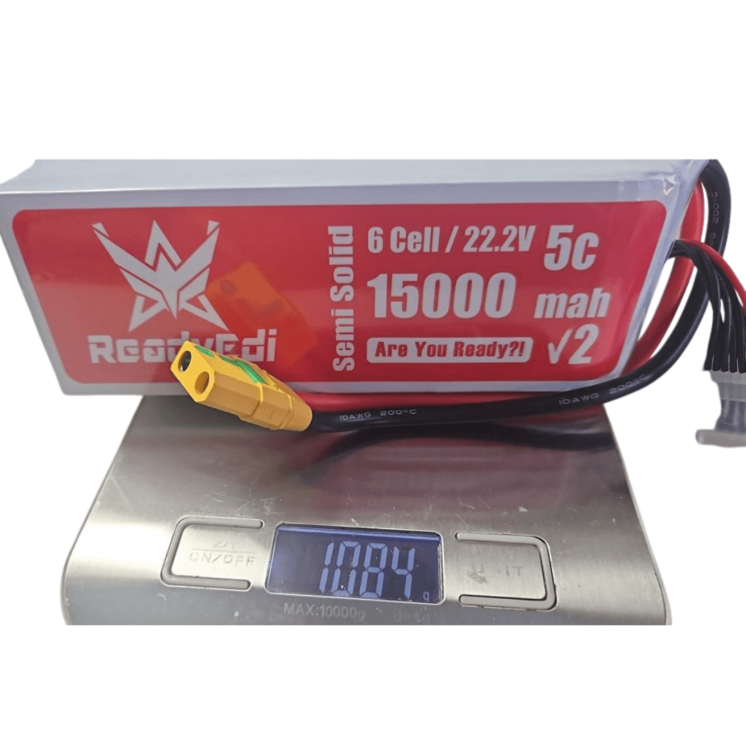 ReadyEdi 15000mAh 22.2V 5C 6S1P 350Wh/kg UAV High Density Solid-State Lithium-ion Battery Pack With XT90 Plug